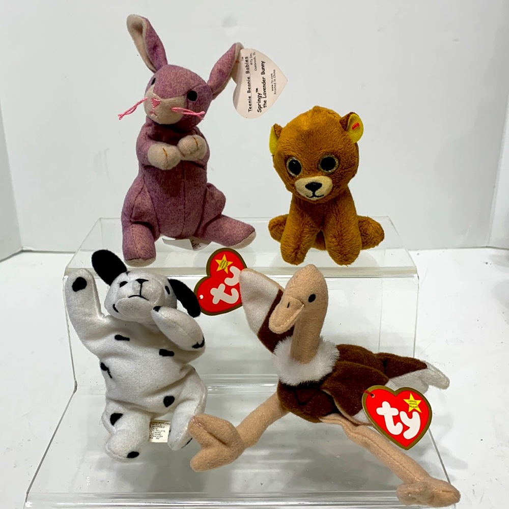 Teenie beanie babies Springy Dotty Stretchy Henry 4 pack